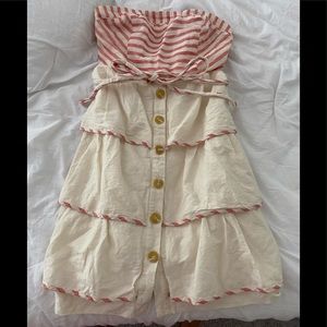 Anthropologie strapless dress.